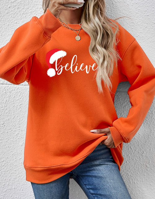 Load image into Gallery viewer, BELIEVE Graphic Long Sleeve Sweatshirt
