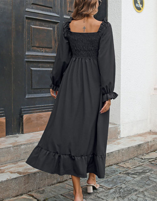 Load image into Gallery viewer, Smocked Ruffle Hem Flounce Sleeve Dress
