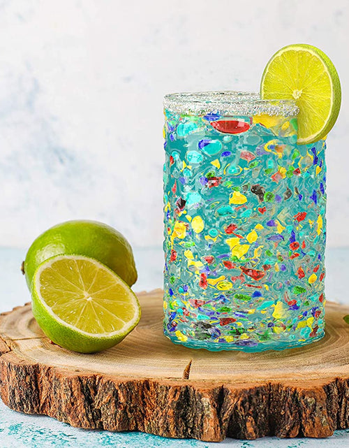 Load image into Gallery viewer, Hand Blown Mexican Drinking Glasses – Set of 6 Confetti Rock Design Glasses by The Wine Savant (Confetti) by The Wine Savant
