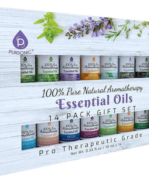 Load image into Gallery viewer, 14 Pack of 100% Pure Essential Aromatherapy Oils by Pursonic
