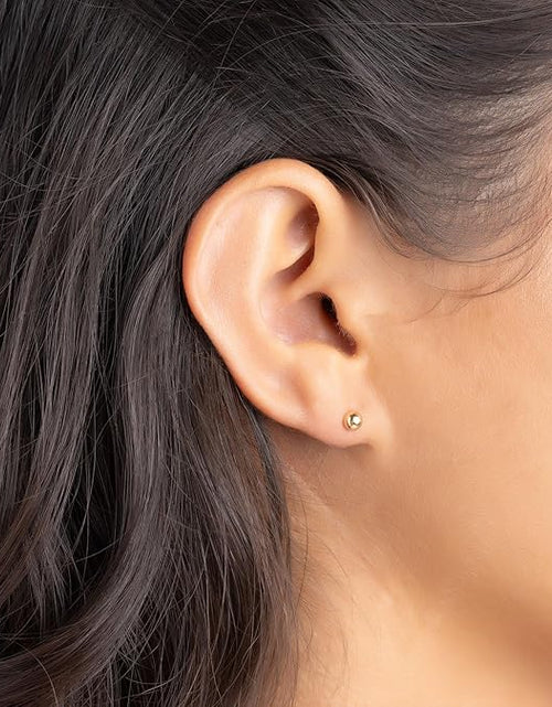 Load image into Gallery viewer, 14k Gold Ball Stud Earrings Set, Sizes 3-14MM, High Polish Finish Ball Suds
