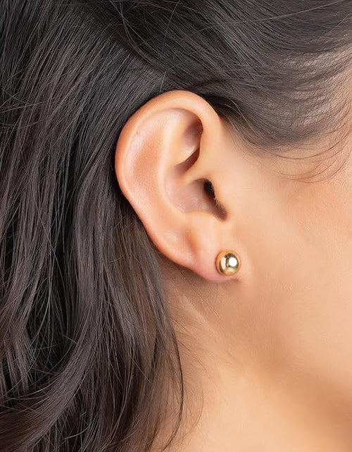 Load image into Gallery viewer, 14k Gold Ball Stud Earrings Set, Sizes 3-14MM, High Polish Finish Ball Suds
