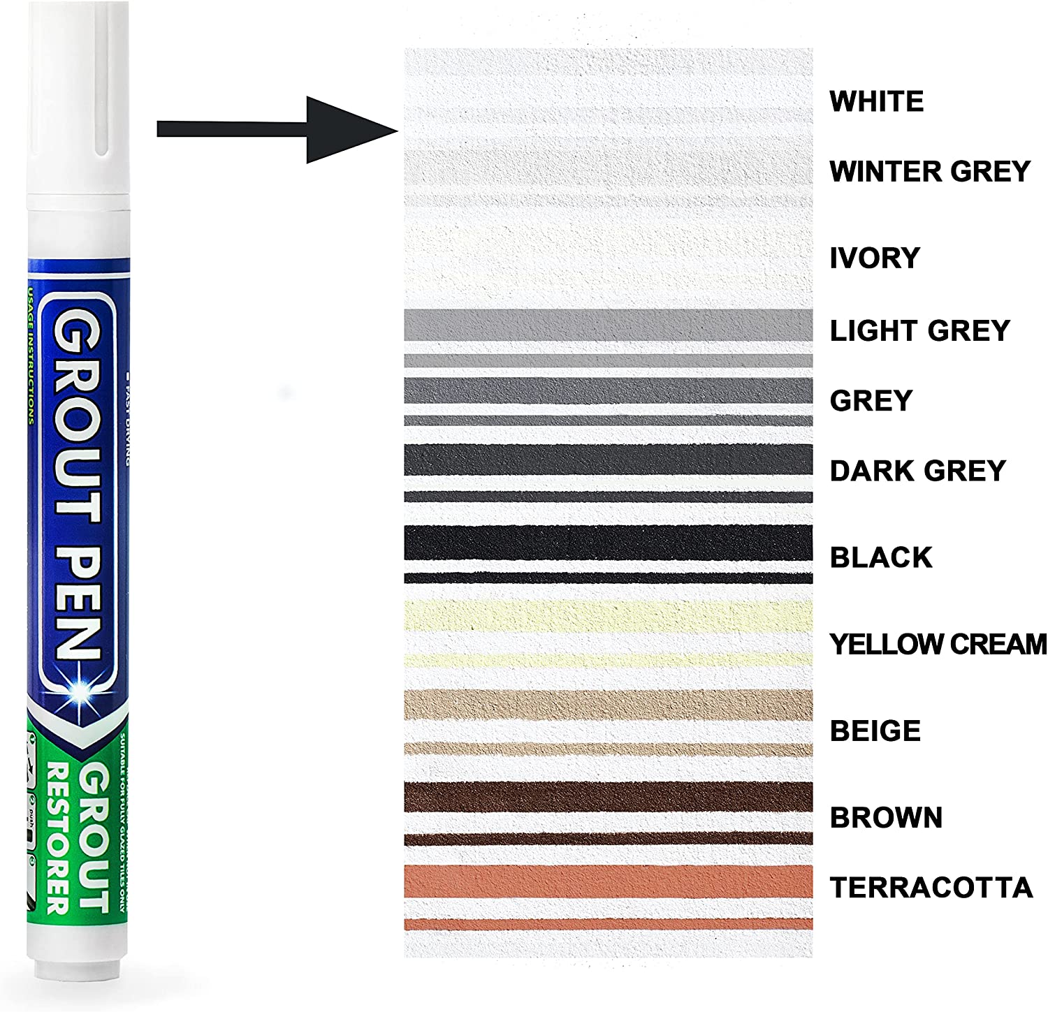 Grout Pen Beige Tile Paint Marker: Waterproof Tile Grout Colorant and Sealer Pen _mktp44 by Js House