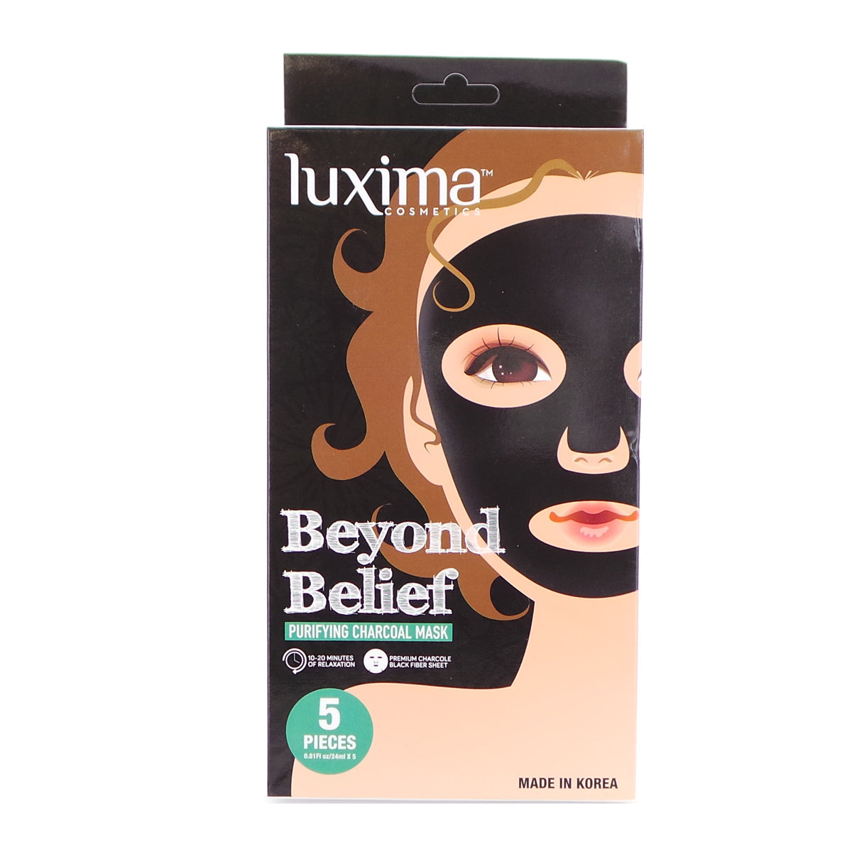 LUXIMA Beyond Belief Purifying Charcoal Mask, Pack of 5 by Avera Group