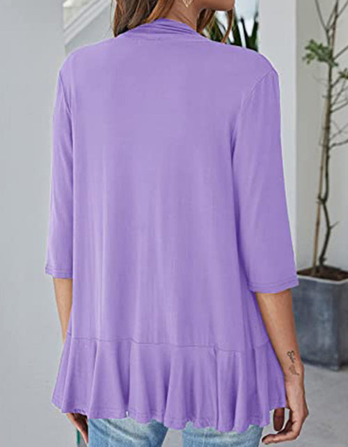 Load image into Gallery viewer, Open Front Three-Quarter Sleeve Cardigan
