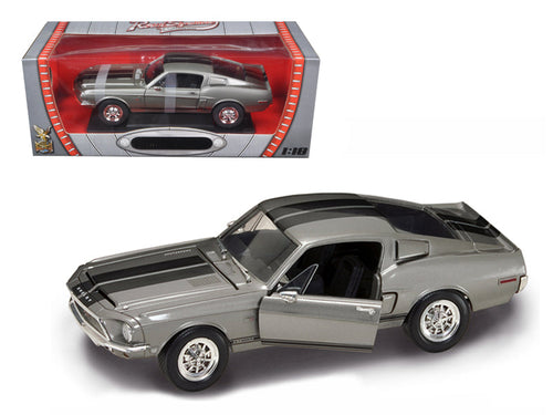 Load image into Gallery viewer, 1968 Shelby GT 500KR Silver 1/18 Diecast Model Car by Road Signature
