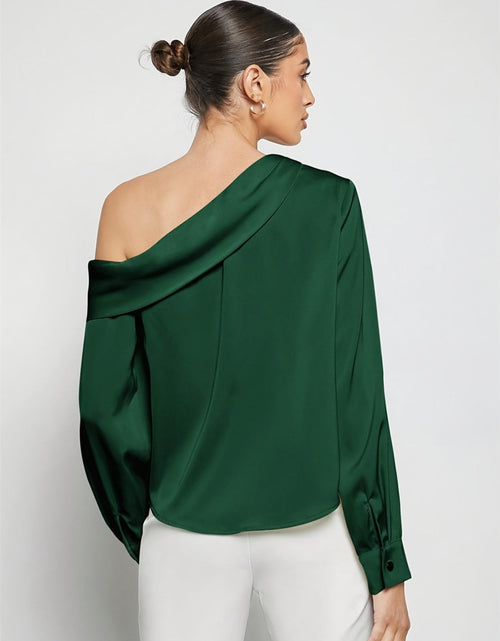 Load image into Gallery viewer, Ruched One Shoulder Long Sleeve Top

