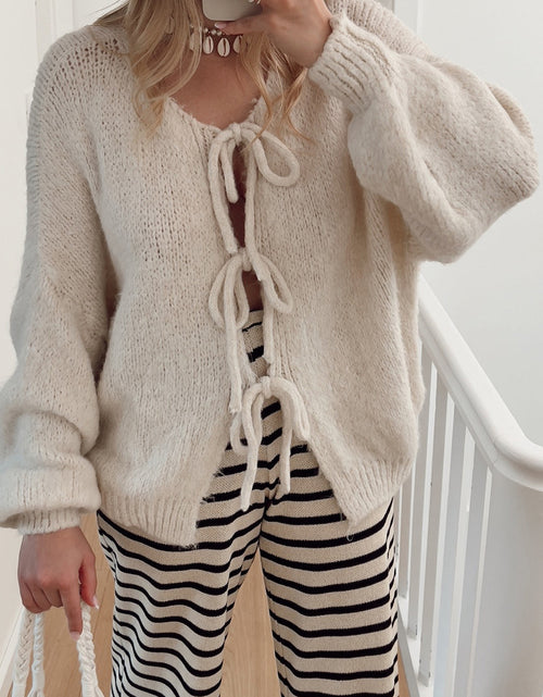 Load image into Gallery viewer, Tied Long Sleeve Dropped Shoulder Cardigan
