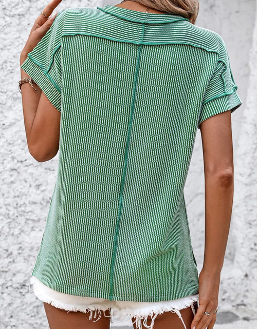 Load image into Gallery viewer, Mandy Striped Round Neck Short Sleeve T-Shirt

