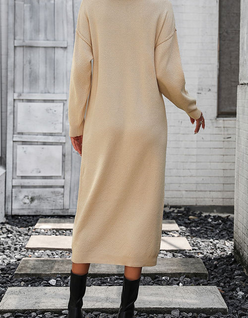 Load image into Gallery viewer, Notched Neck Dropped Shoulder Button-Down Midi Dress
