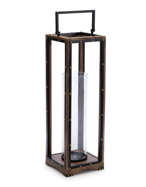 Load image into Gallery viewer, Framed Candle Holder with Rivet Detail 25.25"H

