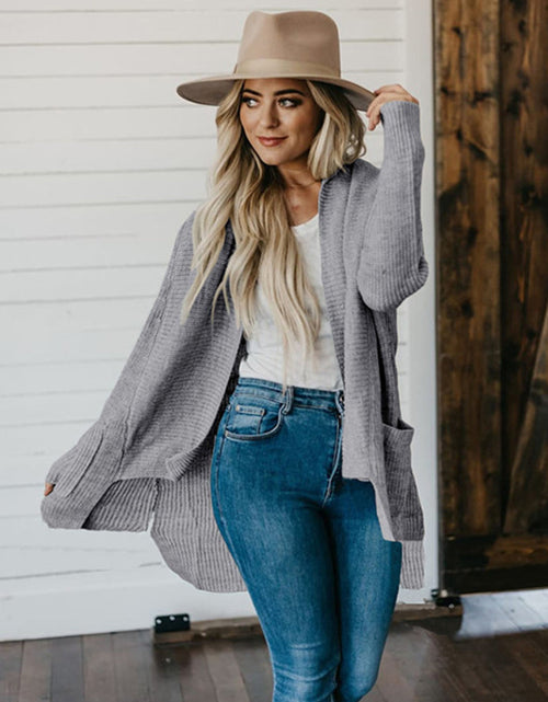 Load image into Gallery viewer, High-Low Open Front Cardigan with Pockets
