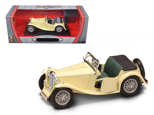 Load image into Gallery viewer, 1947 MG TC Midget Yellow 1/18 Diecast Model Car by Road Signature

