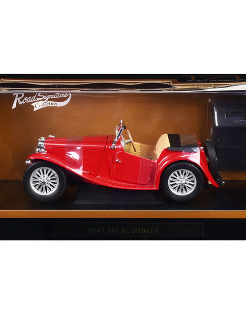 Load image into Gallery viewer, 1947 MG TC Midget Red 1/18 Diecast Model Car by Road Signature
