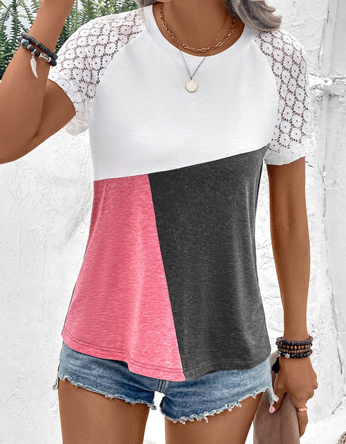 Load image into Gallery viewer, Ivy Lane Color Block Raglan Sleeve Round Neck Tee
