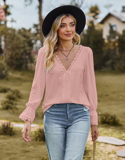 Load image into Gallery viewer, V-Neck Flounce Sleeve Blouse
