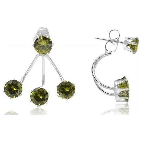 Load image into Gallery viewer, 925 Sterling Silver Genuine Green Tree Stud Earrings
