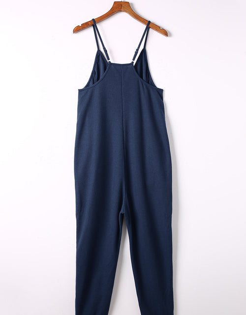Load image into Gallery viewer, Spaghetti Strap Deep V Jumpsuit with Pockets
