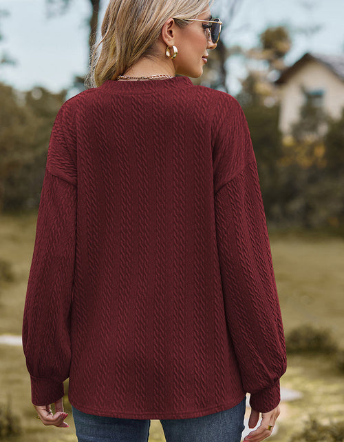 Load image into Gallery viewer, Textured V-Neck Dropped Shoulder T-Shirt
