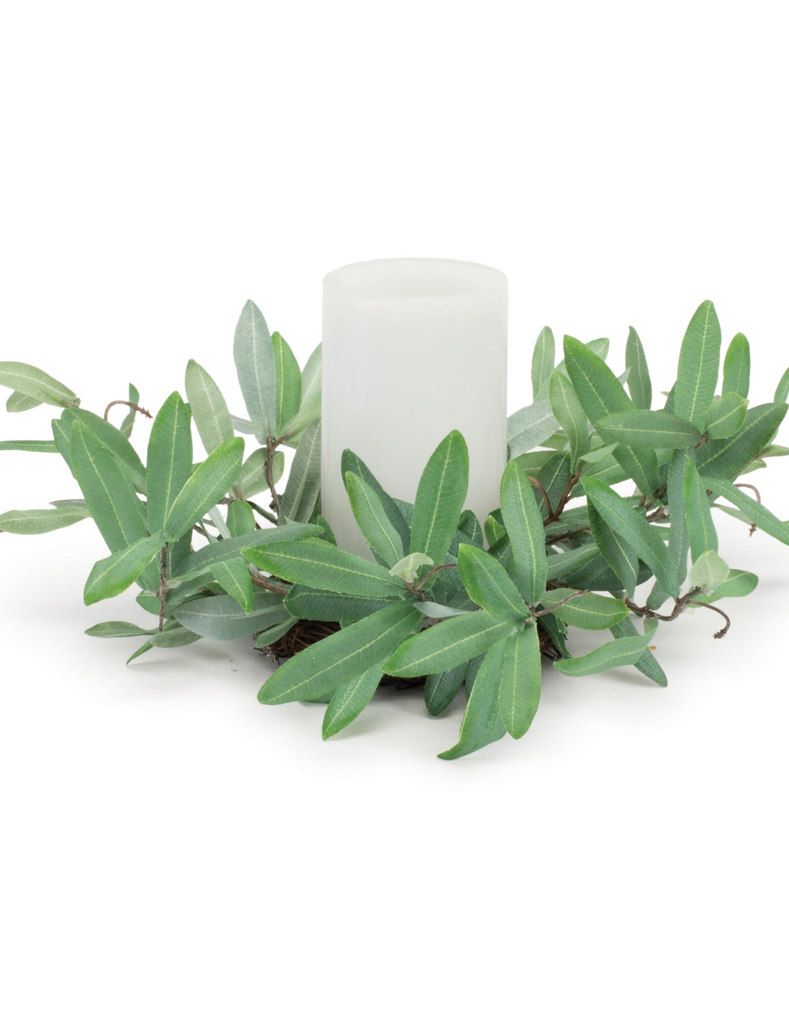 Olive Leaf Candle Ring 12"D