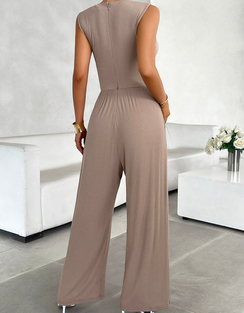 Load image into Gallery viewer, Devine Round Neck Sleeveless Wide Leg Jumpsuit
