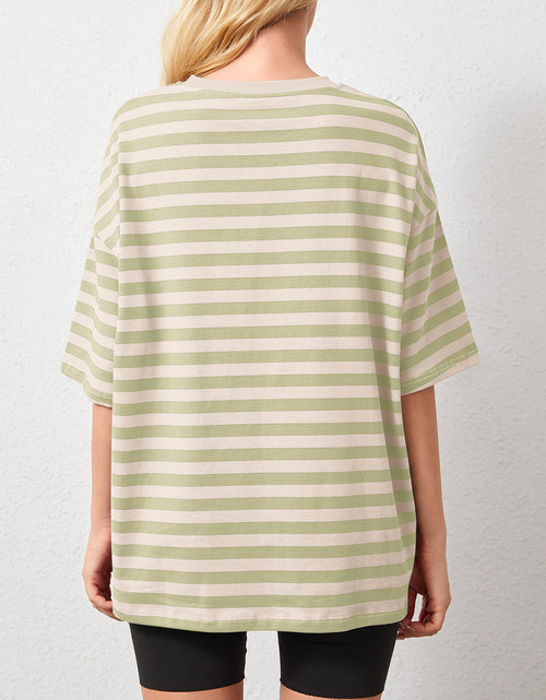 Load image into Gallery viewer, Striped Round Neck Half Sleeve T-Shirt

