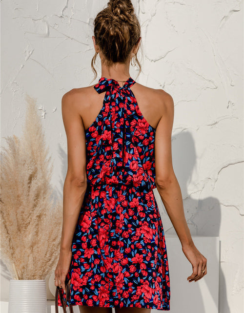 Load image into Gallery viewer, Floral Tied Sleeveless Mini Dress
