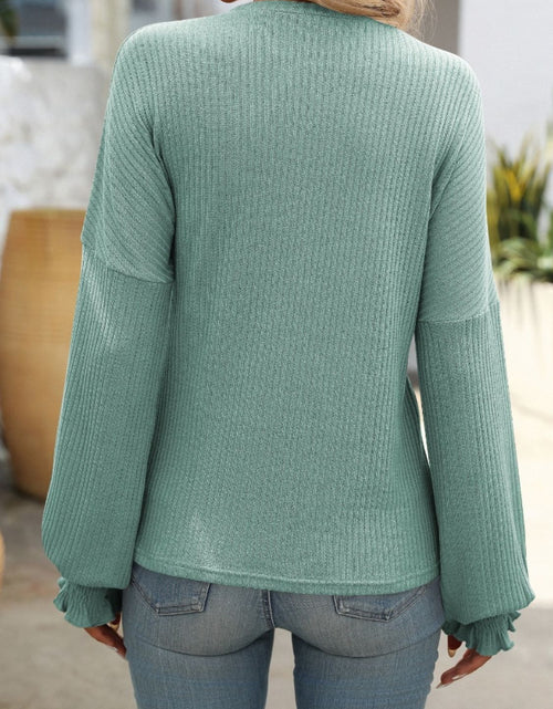 Load image into Gallery viewer, Mandy Ribbed Round Neck Long Sleeve T-Shirt
