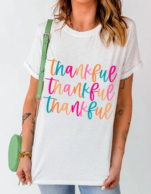 Load image into Gallery viewer, Full Size THANKFUL Round Neck Short Sleeve T-Shirt
