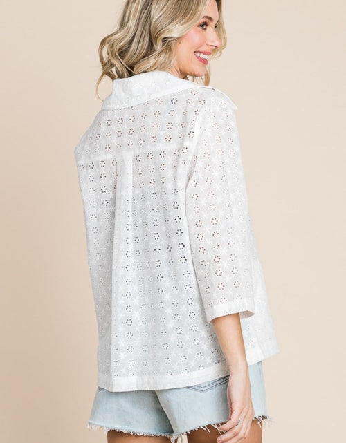 Load image into Gallery viewer, Culture Code Double Breasted Eyelet Jacket with Pockets
