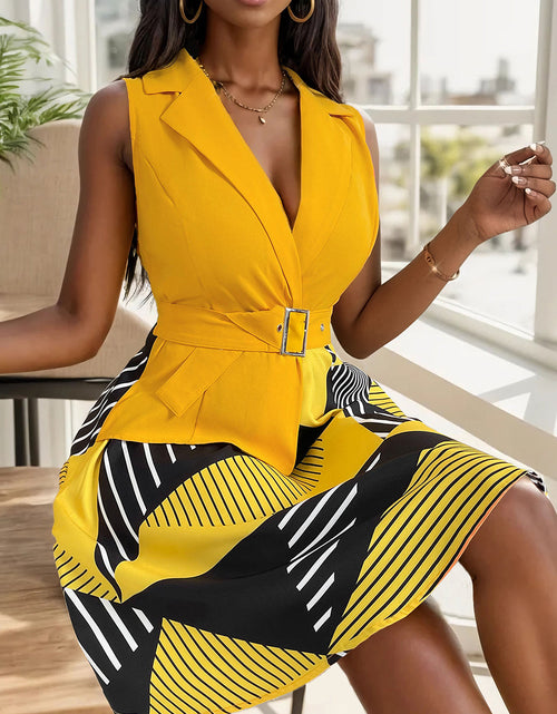 Load image into Gallery viewer, Perfee Collared Neck Sleeveless Mini Dress
