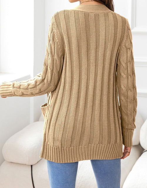 Load image into Gallery viewer, Button Down Cable-Knit Cardigan
