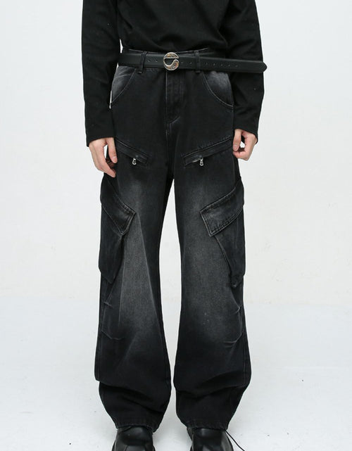 Load image into Gallery viewer, Baggy Jeans with Cargo Pockets
