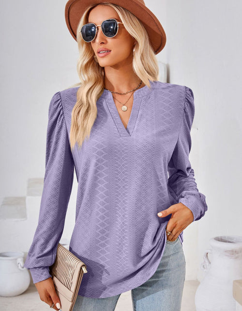Load image into Gallery viewer, V-Neck Puff Sleeve Blouse
