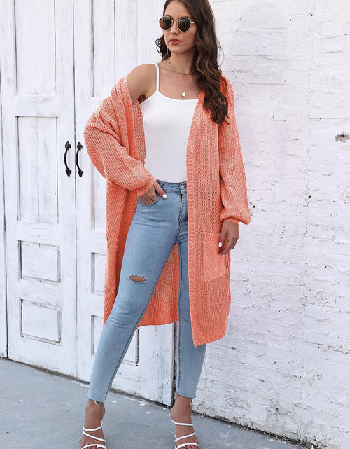 Load image into Gallery viewer, Open Front Longline Cardigan with Pockets
