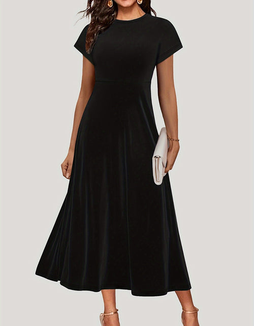 Load image into Gallery viewer, Round Neck Short Sleeve Midi Dress

