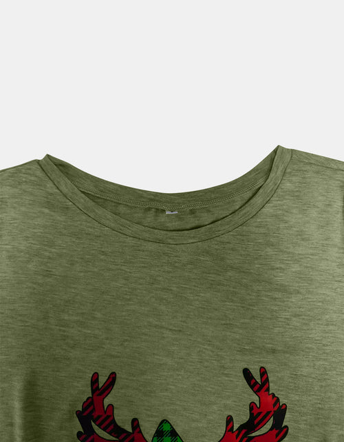 Load image into Gallery viewer, Full Size Reindeer Round Neck Long Sleeve T-Shirt
