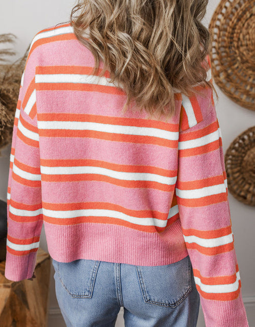Load image into Gallery viewer, Striped Button Down Long Sleeve Cardigan
