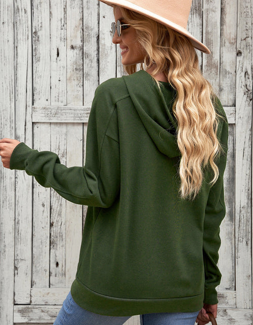 Load image into Gallery viewer, Lace-Up Dropped Shoulder Hoodie
