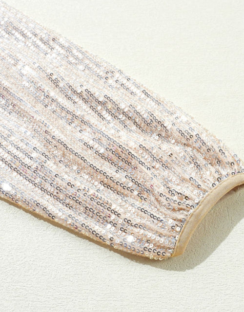 Load image into Gallery viewer, Sequin Zip Up Long Sleeve Jacket
