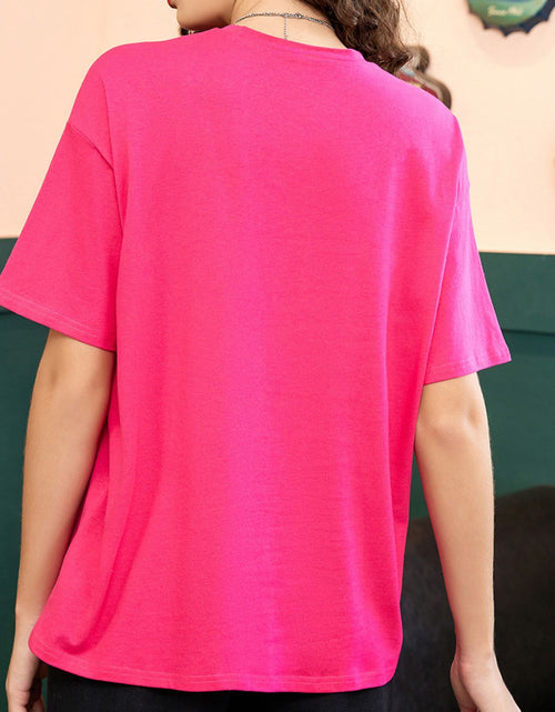 Load image into Gallery viewer, Letter Graphic Round Neck Half Sleeve T-Shirt
