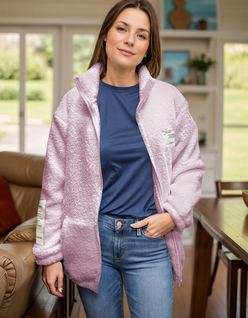 Load image into Gallery viewer, Full Size Turtleneck Zip Up Long Sleeve Sherpa Jacket
