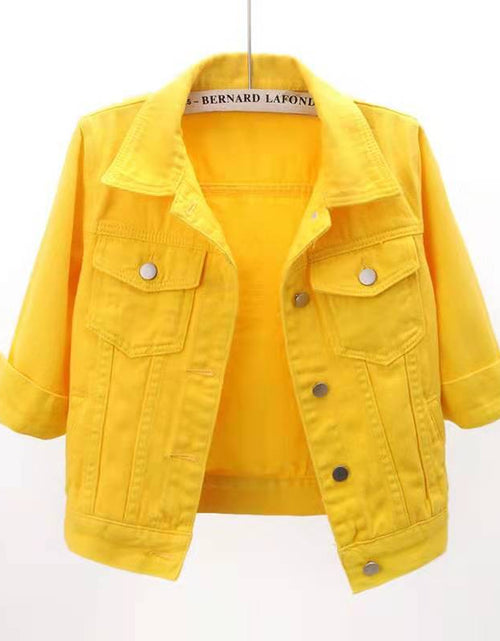Load image into Gallery viewer, Full Size Cropped  Denim Jacket Plus Size
