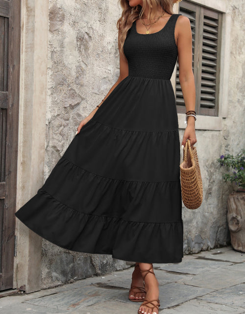Load image into Gallery viewer, Ivy Lane Smocked Scoop Neck Sleeveless Tank Dress
