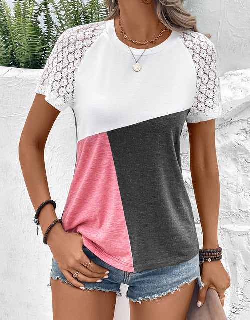 Load image into Gallery viewer, Ivy Lane Color Block Raglan Sleeve Round Neck Tee
