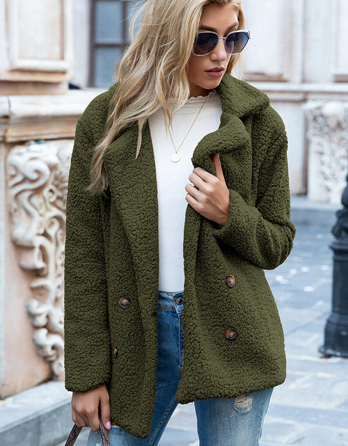 Load image into Gallery viewer, Ivy Lane Full Size Lapel Collar Sherpa Coat
