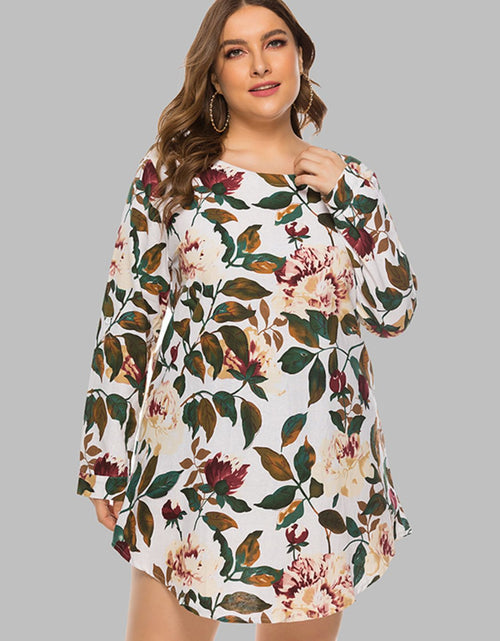 Load image into Gallery viewer, Full Size Floral Long Sleeve Mini Dress
