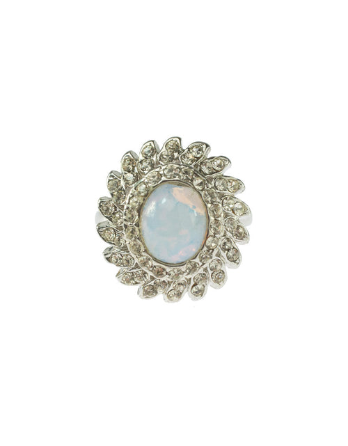 Load image into Gallery viewer, Vintage Jewelry Pinfire Opal Cocktail Ring in a 18k Gold Electroplated Setting Made in the USA by PVD Vintage Jewelry

