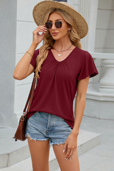Load image into Gallery viewer, V-Neck Short Sleeve T-Shirt
