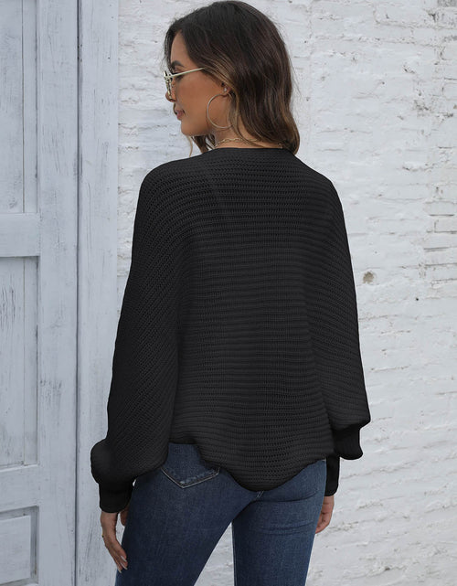 Load image into Gallery viewer, Bat Sleeve Open Front Short Cardigan
